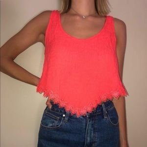 Bright orange crop top